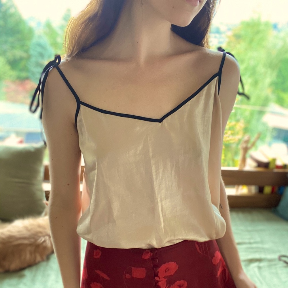 mango tie shoulder tank top